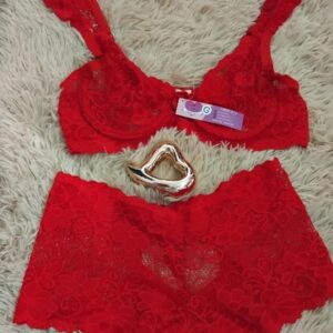 Conjunto rendado com aro sem bojo Tentação