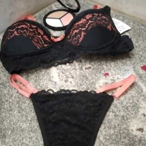 Conjunto Bicolor Preto com laranja