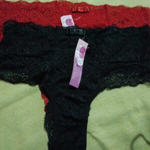 Calcinha cós alto rendada fio duplo