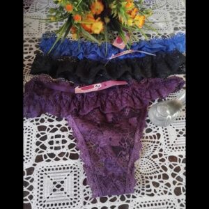 Calcinha rendada transparente 1 fio